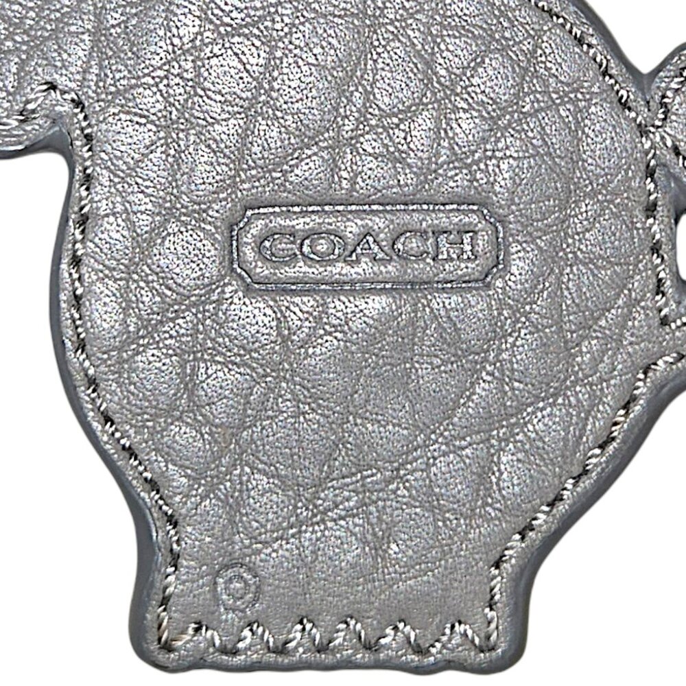 Coach Elephant Leather Keychain Gray Pink Whimsical Bag Charm - Rare, Authentic - Picture 4 of 4